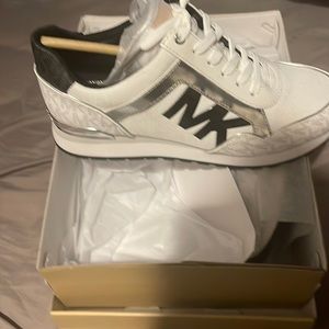 Michael Kors Women's Maddy Logo Trainer Sneakers  Bright White